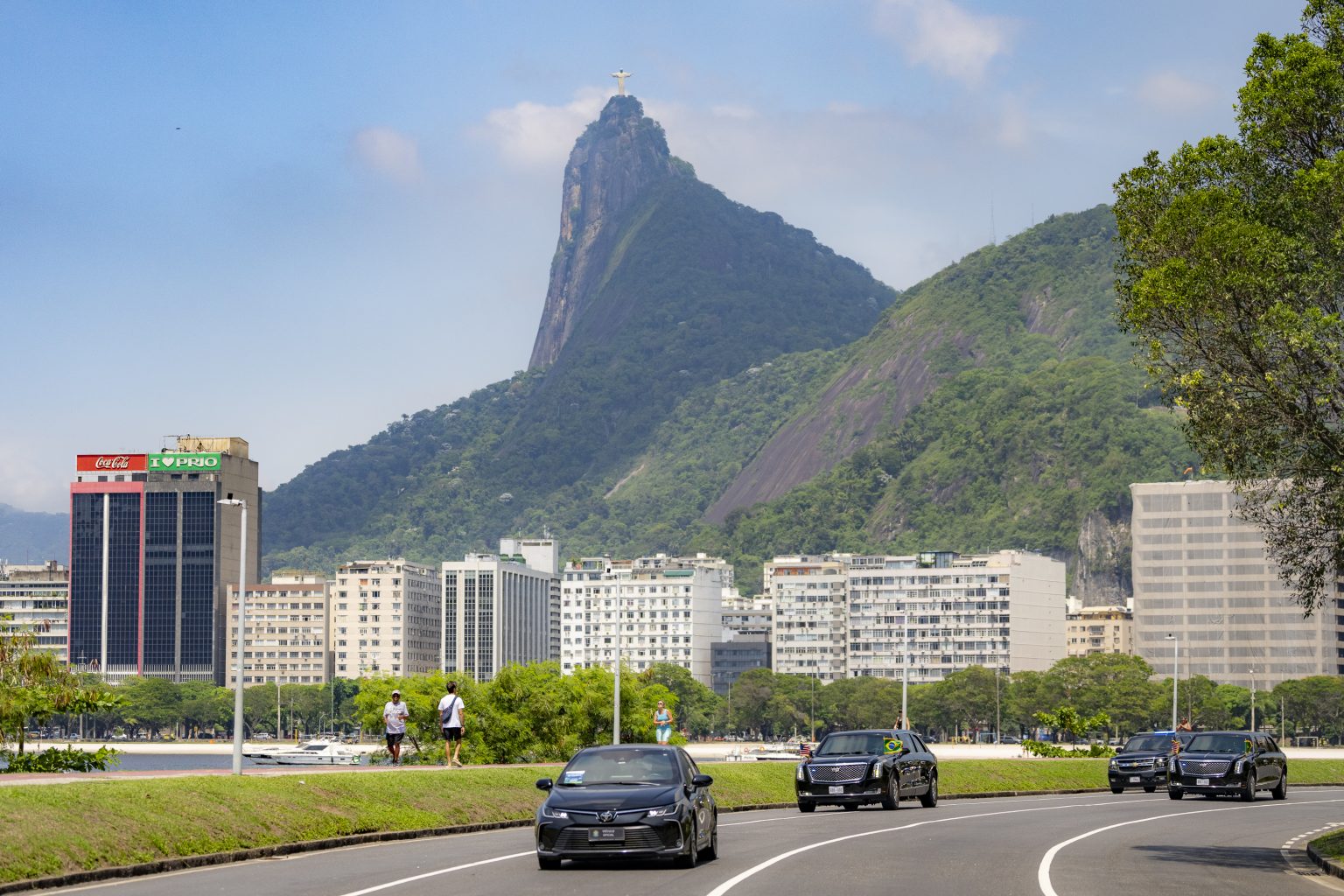 President Joe Biden departs the Hilton Rio de Janeiro Copacabana in Rio de Janeiro, Brazil, Tuesday, November 19, 2024, en route to the Museum of Modern Art. (Official White House Photo by Adam Schultz)